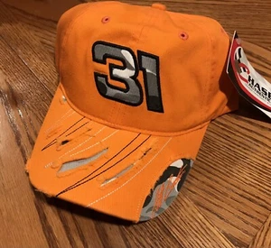 JEFF BURTON # 31 Orange Camo Frayed RCR NASCAR RACING HAT / CAP NEW Adjustable - Picture 1 of 3