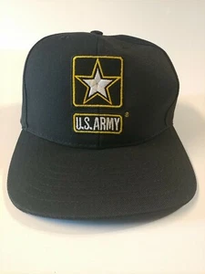 U.S. Army Black Strapback Hat Made in U.S.A. - Picture 1 of 8