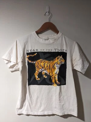 复古 1994 年老虎年中国新年十二生肖动物小号 T 恤 — 第 1/4 张图片