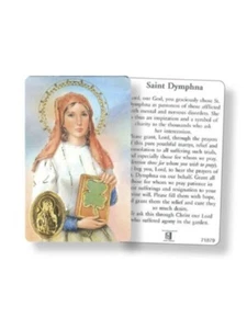 St Dymphna Prayer Card with Foil Medal - Picture 1 of 1