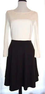 NWT Anthropologie 4.collective black white long sleeve knit dress 2 work office - Picture 1 of 6