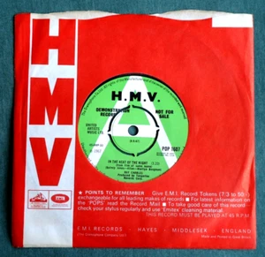 RAY CHARLES - IN THE HEAT OF THE NIGHT - DEMO UK 1967 7" VINYL SINGLE EX/VG+ - Picture 1 of 6