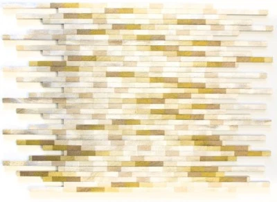 Mosaïque alu brun clair brique brossé lumière coloré mur 49-L102L_f | 10 plaques - Photo 1/4