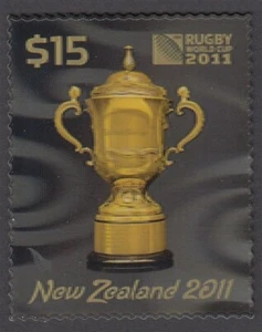 NEW ZEALAND 2011 WEBB ELLIS RUGBY WORLD CUP $15 MINT "3D" (ID:NZS2388) - Picture 1 of 1