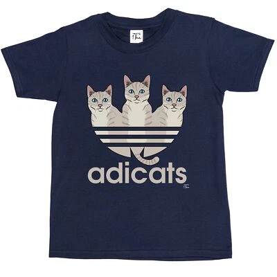 1Tee Kids Girls ADICATS Spoof Cats T-Shirt