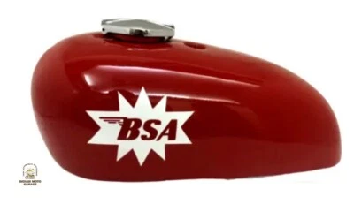 FIT FOR BSA A65 Spitfire Hornet 2Gallon Red Steel Petrol Tank + Cap - Image 1 of 4