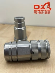 3/8 Gehäuse Flachseite Hydraulische Schnellkupplung Kupplung Set mit 3/8" NPT Gewinde - Bild 1 von 4