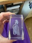 3D Snow White With Bird 3 Inch Glass Paperweight Laser Etched
