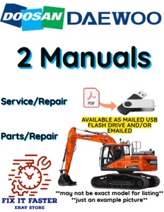 DOOSAN-DAEWOO DX18 CRAWLER EXCAVATOR SERVICE PARTS REPAIR SHOP MANUAL PDF USB - Picture 1 of 3
