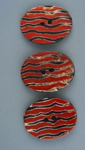 COLORFUL ETCHED HORN BUTTON - SET OF 3 - Picture 1 of 4