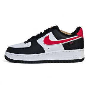 Nike Air Force 1 Low '07 NN Black White University Red Trainers (HM0721 002) - Picture 1 of 9