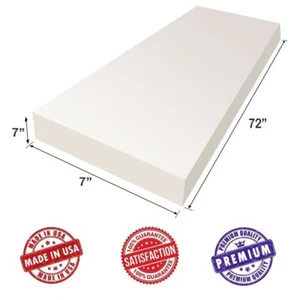 Upholstery Visco Memory Foam Sheet 7"H x 7"W x 72"L - 3.5 lb Density -... - Picture 1 of 6