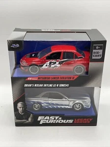 Jada Fast & Furious Legacy Series Twin Pack 1/32 Mitsubishi Evo & Nissan Skyline - Picture 1 of 9