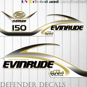 Evinrude 150hp Ficht RAM Injection 2001 White Cowl outboard decal sticker - Picture 1 of 1