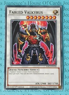 Fabled Valkyrus HAC1-EN144 Yu-Gi-Oh Card 1st Edition New - Image 1 of 3
