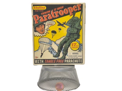 Schylling Retro Paratrooper with Parachute Toy Action Figure NEW IN BOX - Image 1 of 2