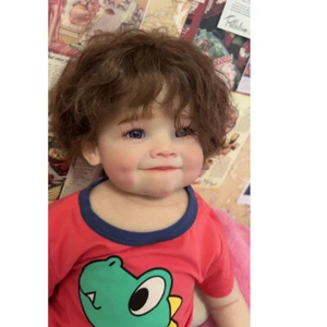 28in Finished Reborn Baby Doll Hand-Rooted Hair Realistic Toddler Dolls Handmade - Picture 1 of 4