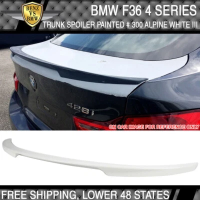 USA Stock 15-20 F36 4 Series Gran Painted # 300 Alpine White III Trunk Spoiler Foto 1 de 4