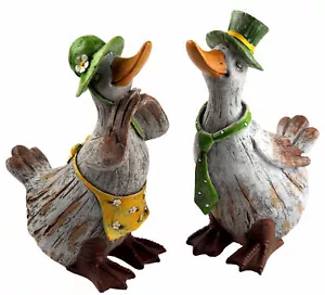 More details for mr and mrs duck ornaments - large 25cm figurines - set of 2