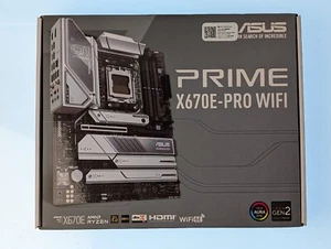 ASUS Prime X670E-PRO WiFi 6E AM5 ATX Mainboard - DDR5, PCIe 5.0 - NEU versiegelt - Bild 1 von 4