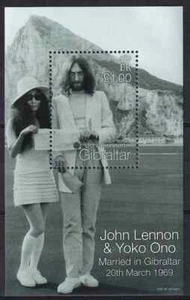 Gibraltar 1999 Yvert SS 33/34 30º Aniv. Hochzeit John Lennon Yoko Ono postfrisch - Bild 1 von 2