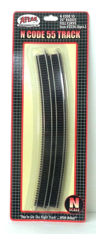 N Scale Atlas 2026 Code 55 20" Radius Full Curve 6 pcs - Image 1 of 1