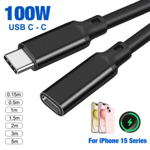 PD 100W Type C USB C to USB C Fast Charging Charger Cable Cord For iPhone 16 15 - Picture 1 of 8