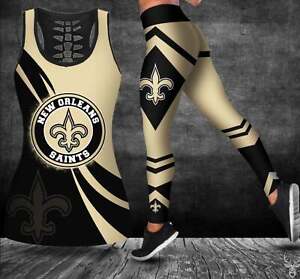 New Orleans Saints 2PCS Women's Yoga Set Tank Top Leggings Stretch Yoga Pants