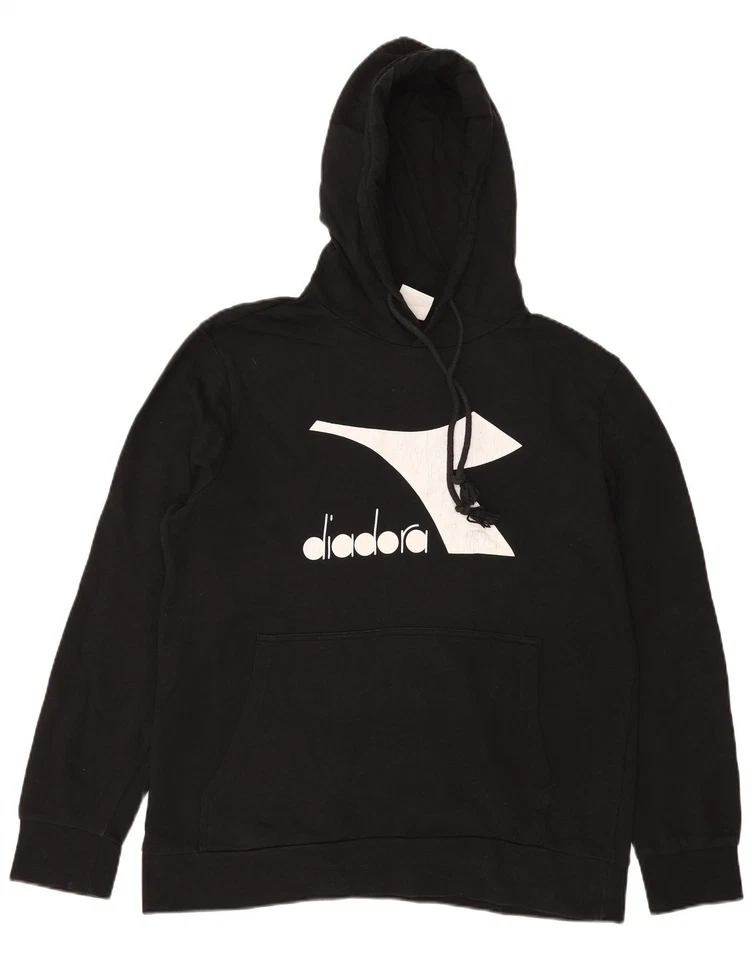 Moletom com capuz DIADORA masculino gráfico XL preto algodão DO08 - Imagem 1 de 4