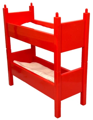 Mueble para casa de muñecas Ikea litera roja con colchones Foto 1 de 4