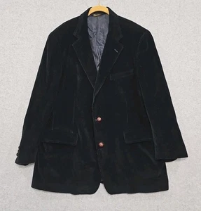 Brooks Brothers blazer velluto a coste uomo 44R nero cappotto sportivo 2 bottoni vintage USA - Foto 1 di 11