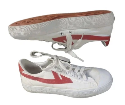 尺寸 6.5 - 战士中国网球帆布鞋白色/红色 — 第 1/4 张图片