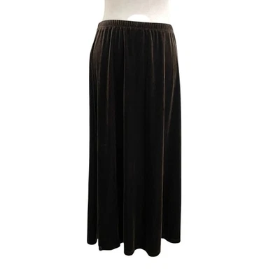 Falda midi J. Jill de terciopelo clásica marrón talla XL Foto 1 de 4