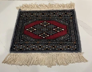 Tappeto Tappeto in Lana con Frange 12” X 13” Blu Marrone - Foto 1 di 5