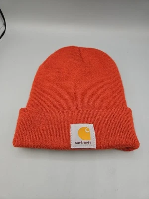 Carhartt Men's Acrylic Knit Cuffed Beanie Watch Hat Rust Orange - Image 1 of 4