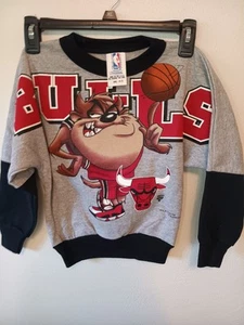 Chicago Bulls 1998 Taz Looney Tunes Team Glasgow Kids Sweater Small 4/5 - Picture 1 of 4