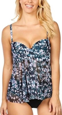 Sujetador acolchado con aros incorporado negro talla 8 2 piezas Tankini traje de baño ISLAND ESCAPE Foto 1 de 4