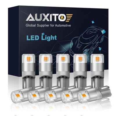 10 piezas AUXITO 168 T10 194 192 2825 ámbar LED marcador lateral bombillas Canbus 3000K Foto 1 de 4
