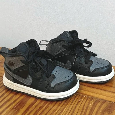 Nike Air Jordan Toddler's Shoes Size 4C - Mid Top Black Gray Shadow Sneakers  - Image 1 of 4