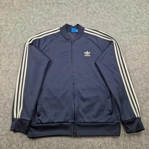 Adidas Chaqueta Para Hombre Grande Azul Blanco SS Chándal Top Firebird Trifolio Retro - Imagen 1 de 11