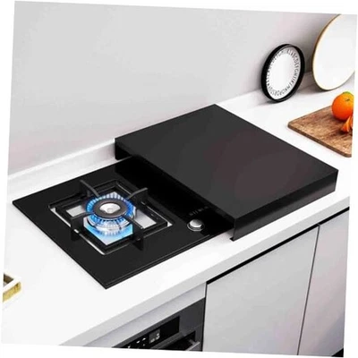  Gas Stove Top Cover, Stove Burner Covers, Stainless Steel-Black-54X37CM - Image 1 of 4