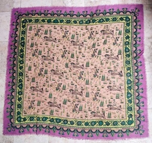 Bimba Y Lola Bohemia Lujosa Bufanda Grande Escena de Caza 47"x47" - Imagen 1 de 6