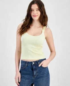 Hippie Rose Juniors' Ruffle Strap Seamless Tank - Butter XS - Picture 1 of 1
