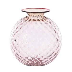 100.29 RC-RB Venini / Monofiore Balloton / Vase / Powder Pink, Red Thread San... - Picture 1 of 2