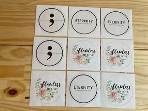 9 Stickers with 3 Designs Flawless My Love Eternity My Story - Picture 1 of 5