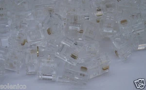 1000 robuste 2 Pin RJ11 RJ-11 6P2C Modular Stecker Telefon Stecker KLAR - Bild 1 von 3