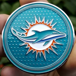 PREMIUM NFL Miami Dolphins Poker Kartenschutz Chipschutz Golf Marker Münze NEU - Bild 1 von 3