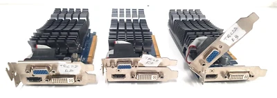 Lot of 3 ASUS EN210 SILENT/DI/512MD3/V2(LP)512MB Geforce DDR3 PCIe Graphics Card - Image 1 of 4