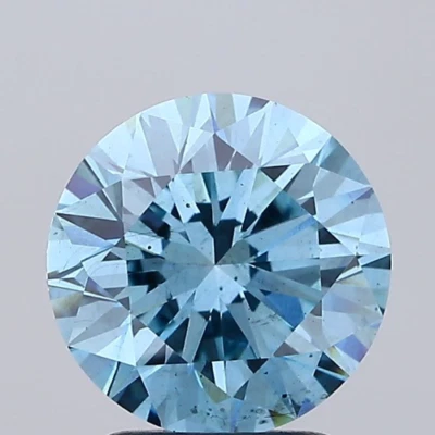 ROUND 2.28ct VIVID BLUE SI1 IGI CERTIFIED LAB GROWN DIAMOND LG610319816 - Image 1 of 4