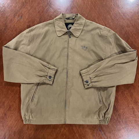 Wake Forest Weatherproof Full Zip Jacket Size L Beige Embroidered Logo NCAA Cover